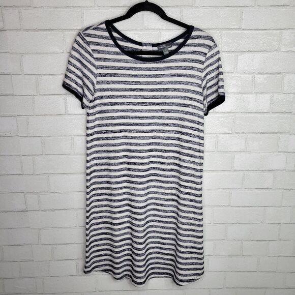 Market & Spruce Navy Blue & White Striped Dress - Picture 1 of 5